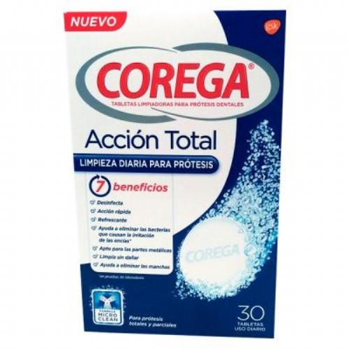 LIMPIEZA PROTESIS DENTAL corega accion total limpiador (30 tabletas)